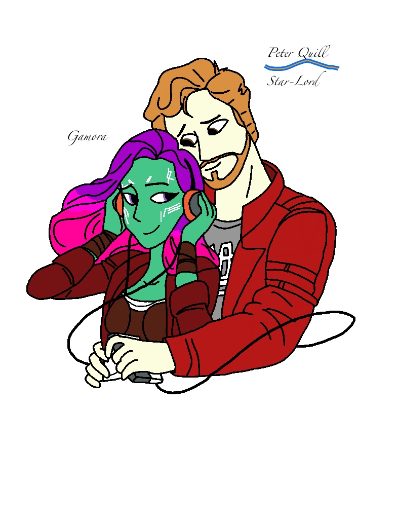 gamora and star lord fan art