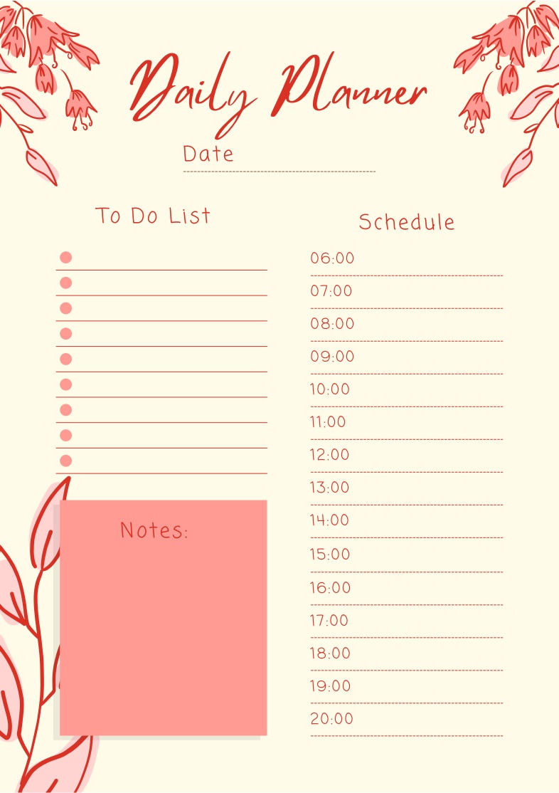Pink And Cream Minimalist Flower Daily Planner Copy - Notability Gallery