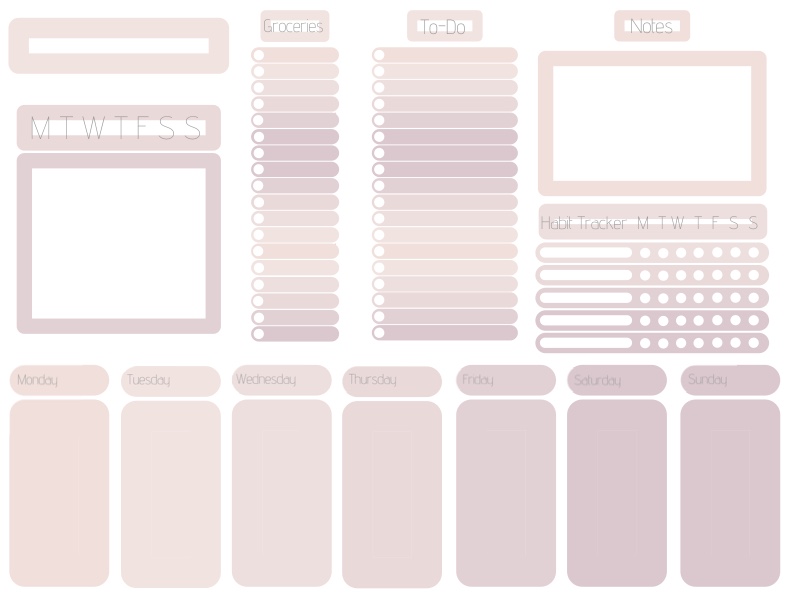 Pink Header Blank Weekly Planner - Notability Gallery