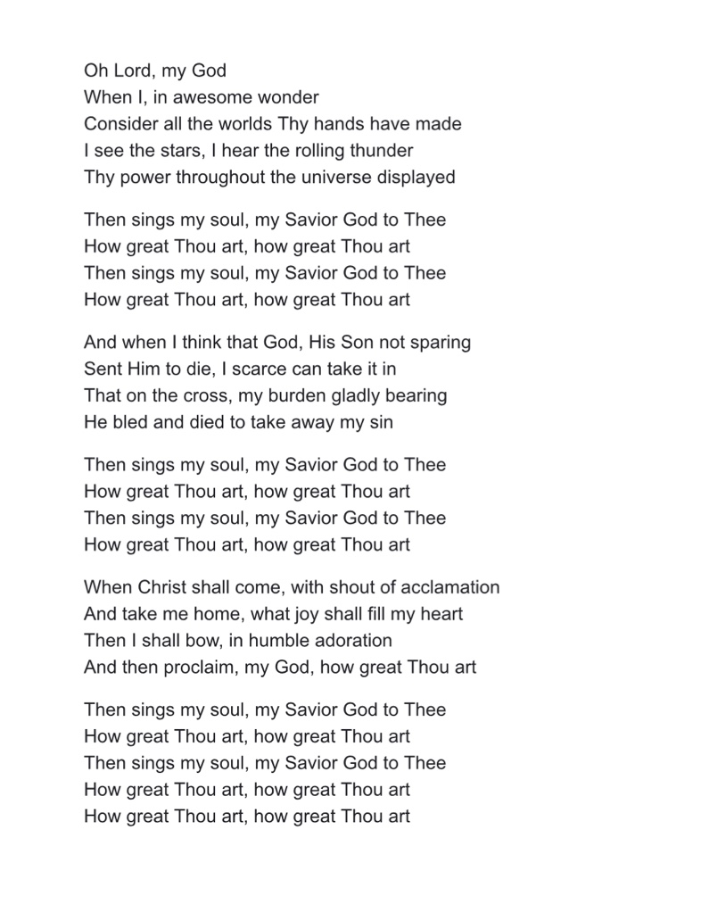 how great thou art lyrics