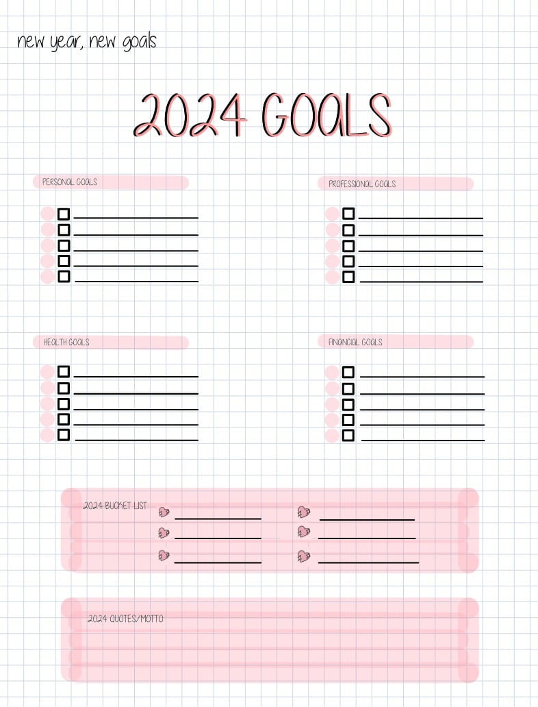 2024 Goal List - Notability Gallery