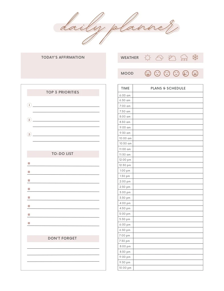 Pink Daily Planner (2) - Notability Gallery