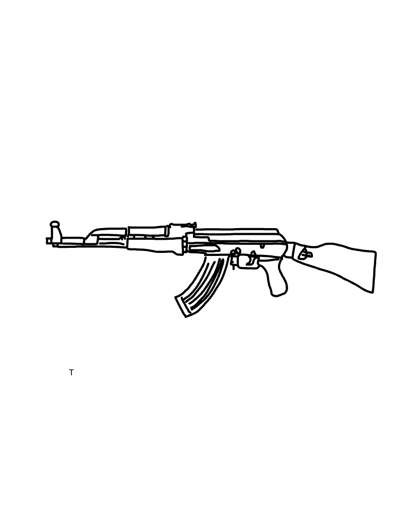 ak 47 drawing outline