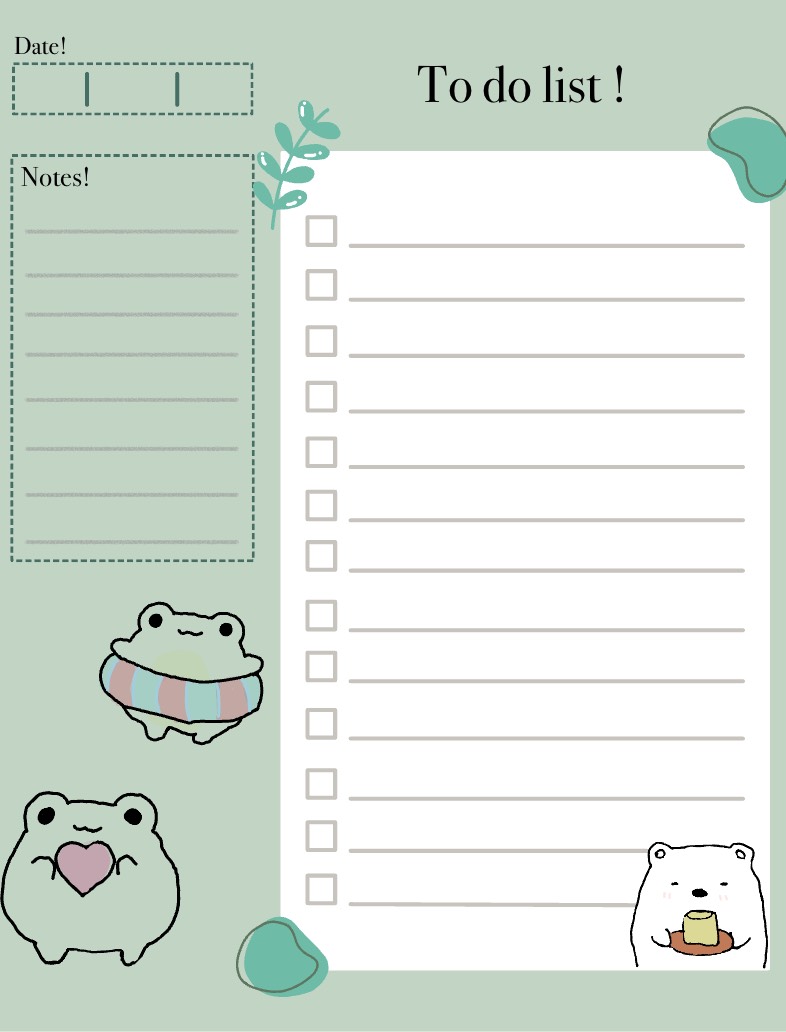 Green Cute To Do List ! - Notability Gallery