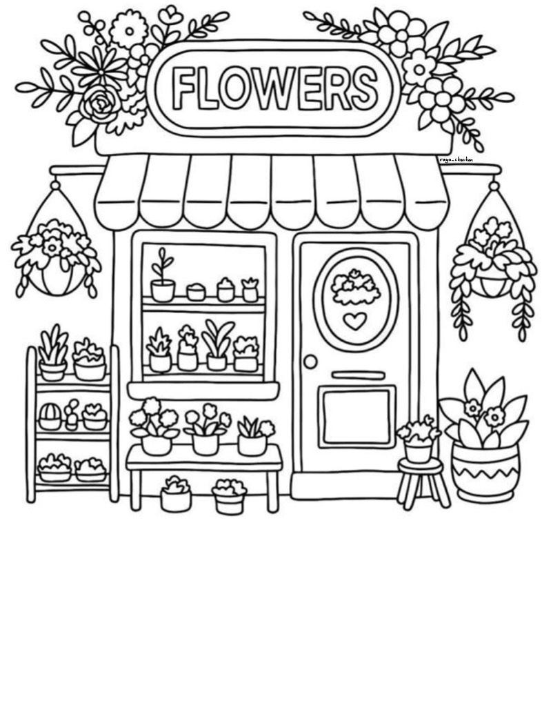 Cute Flower Shop Colouring - Notability Gallery