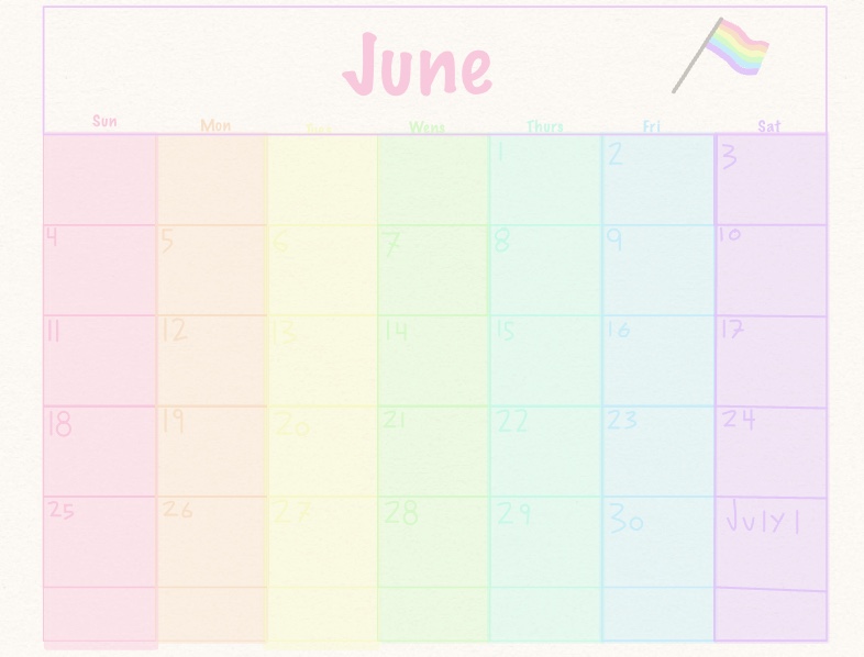 Pride Themed June Calander Notability Gallery