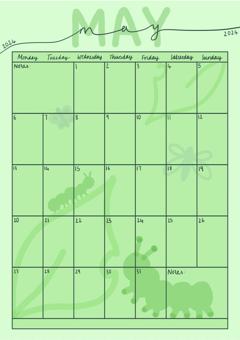 May 2024 Calendar Notability Gallery