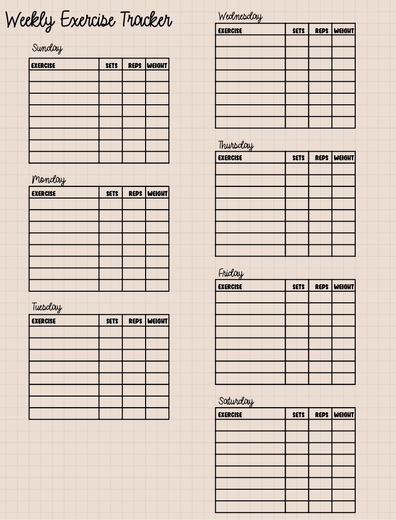 Weekly Workout Tracker - Notability Gallery