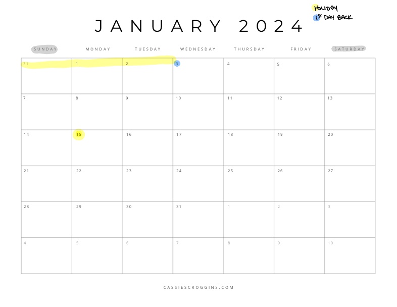 2024 Calendar Notability Gallery