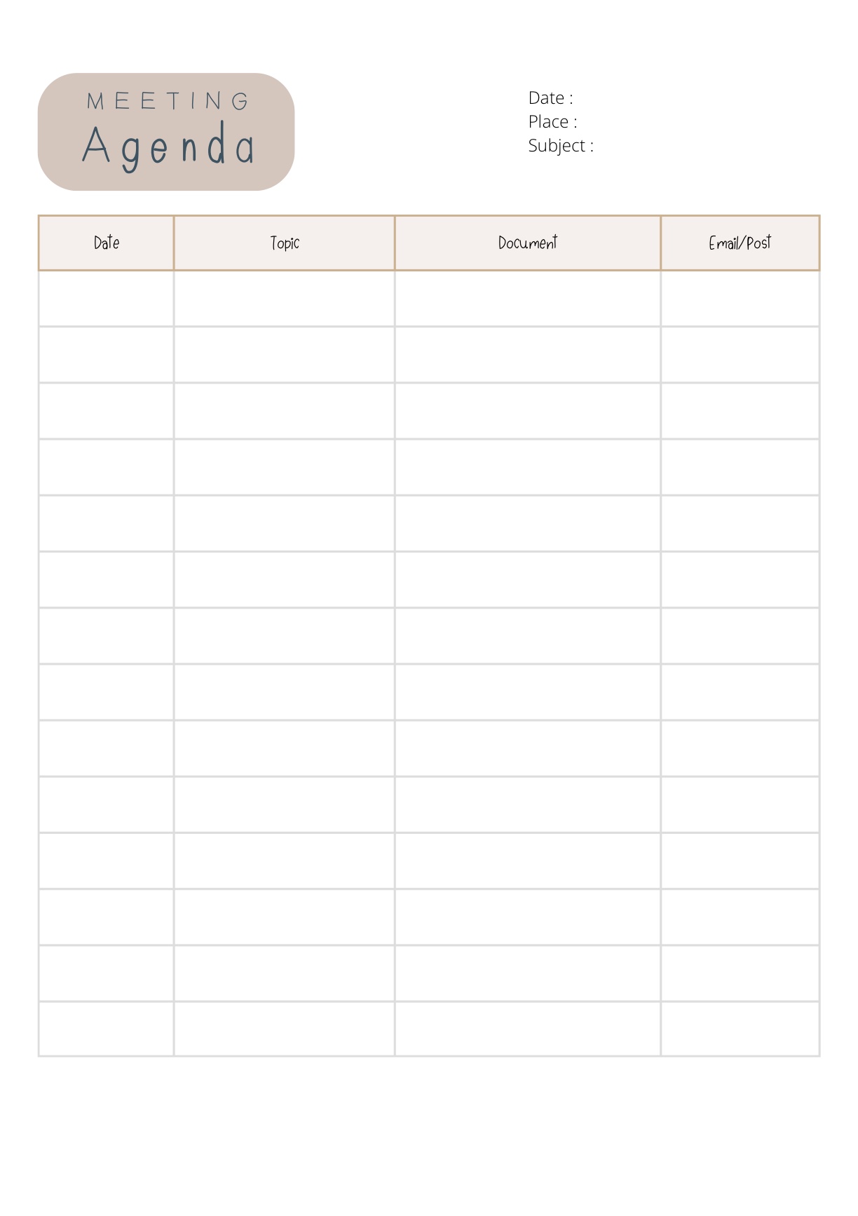 Meeting Agenda - Notability Gallery