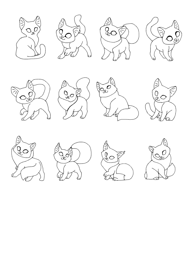 female warrior cat lineart