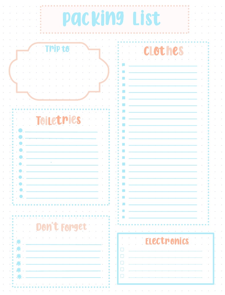 Packing List Template - Notability Gallery