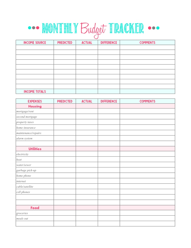 Monthly Budget Tracker - Notability Gallery