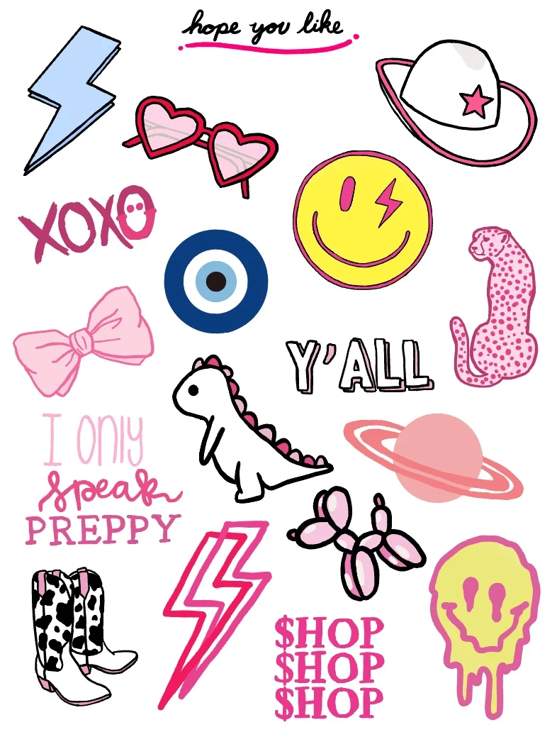 Preppy Aesthetic Printable Stickers Cute Printable Stickers, 60% OFF