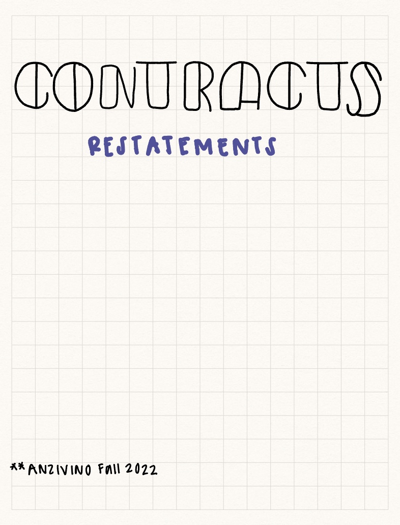 Restatement Note Example Restatement (Second) Of Contracts - Notability Gallery