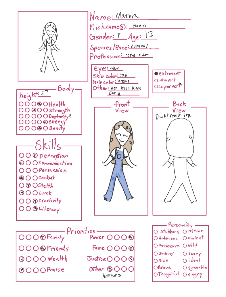 Character Sheet - Notability Gallery