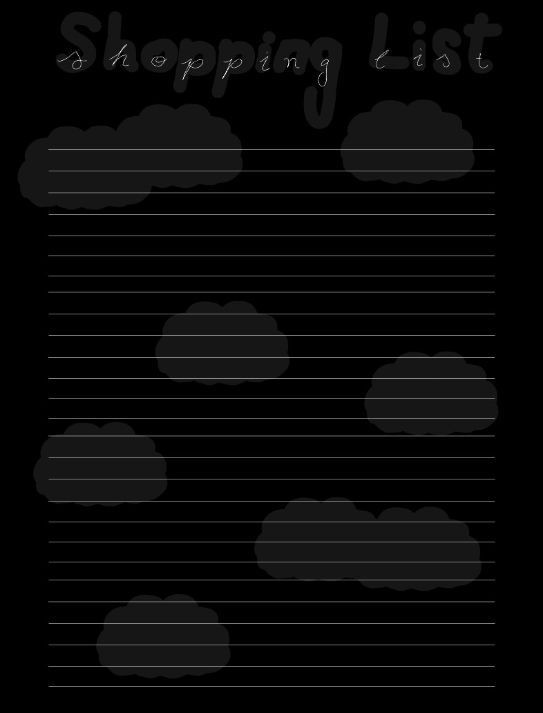 Shopping List - Black With Grey Clouds - Notability Gallery