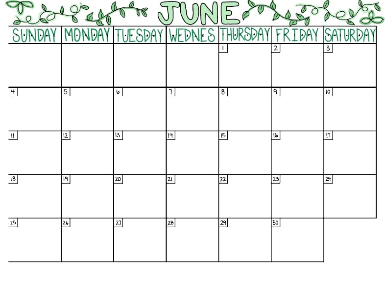 June Calendar - Notability Gallery