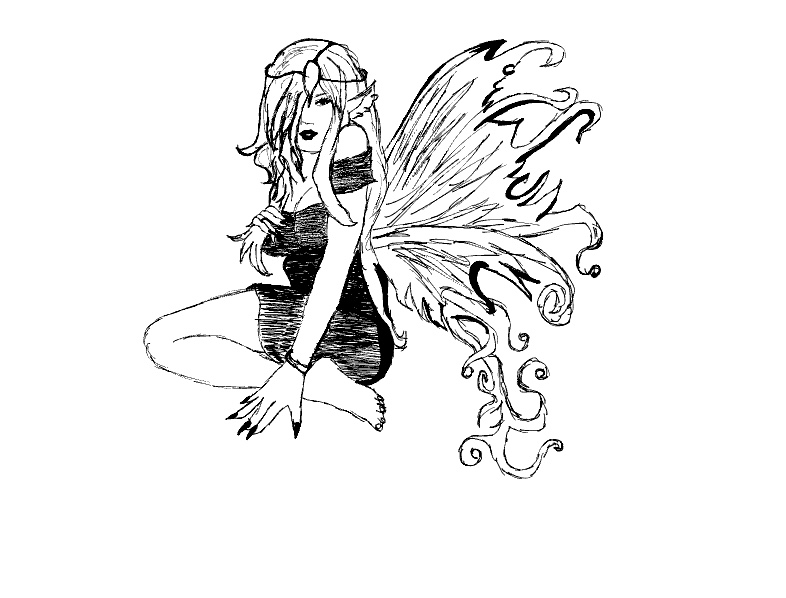 dark fairy sketch