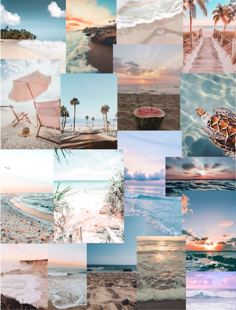 Aesthetic Beach Collage Wallpapers  Wallpaper Cave