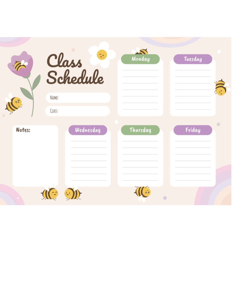 Cute Class Schedule 🧸☺️☺️ - Notability Gallery