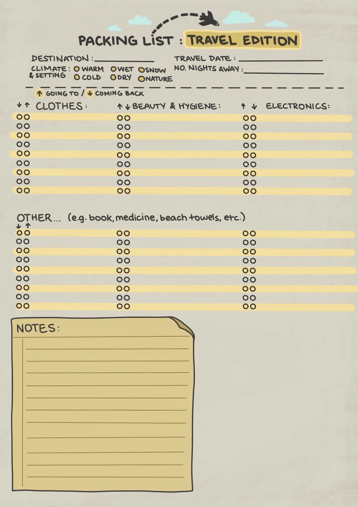 Packing List: Travel Edition - Notability Gallery