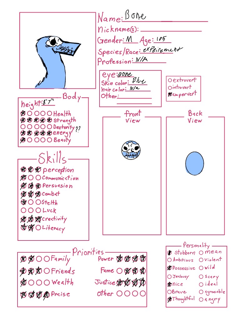 Character Sheet - Notability Gallery