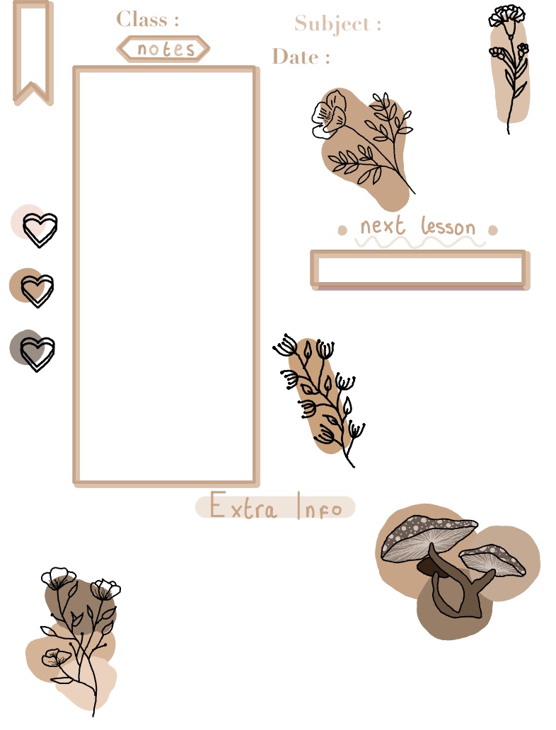 Brown Neutral Preppy Notes Page - Notability Gallery