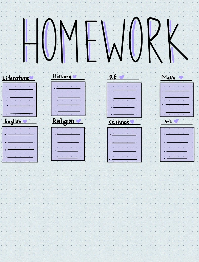 notability homework planner template