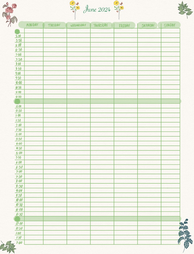 June 2024 Week At A Glance - Notability Gallery