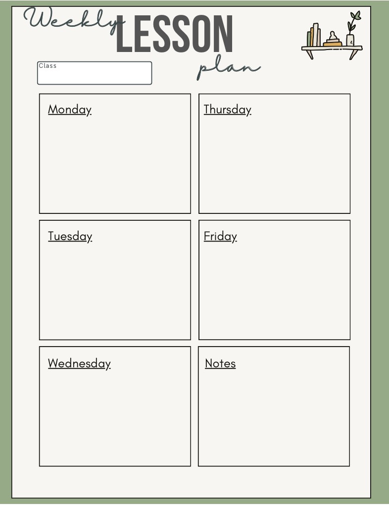 Weekly Lesson Planning - Notability Gallery