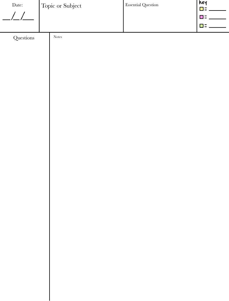 Cornell Notes Template - Notability Gallery