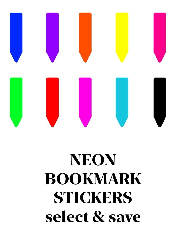 Neon Bookmark Stickers