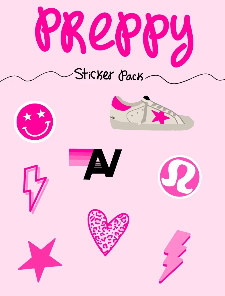 Preppy Pink Stickers