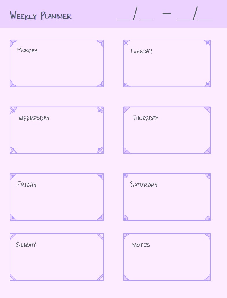 Purple Weekly Planner - Notability Gallery