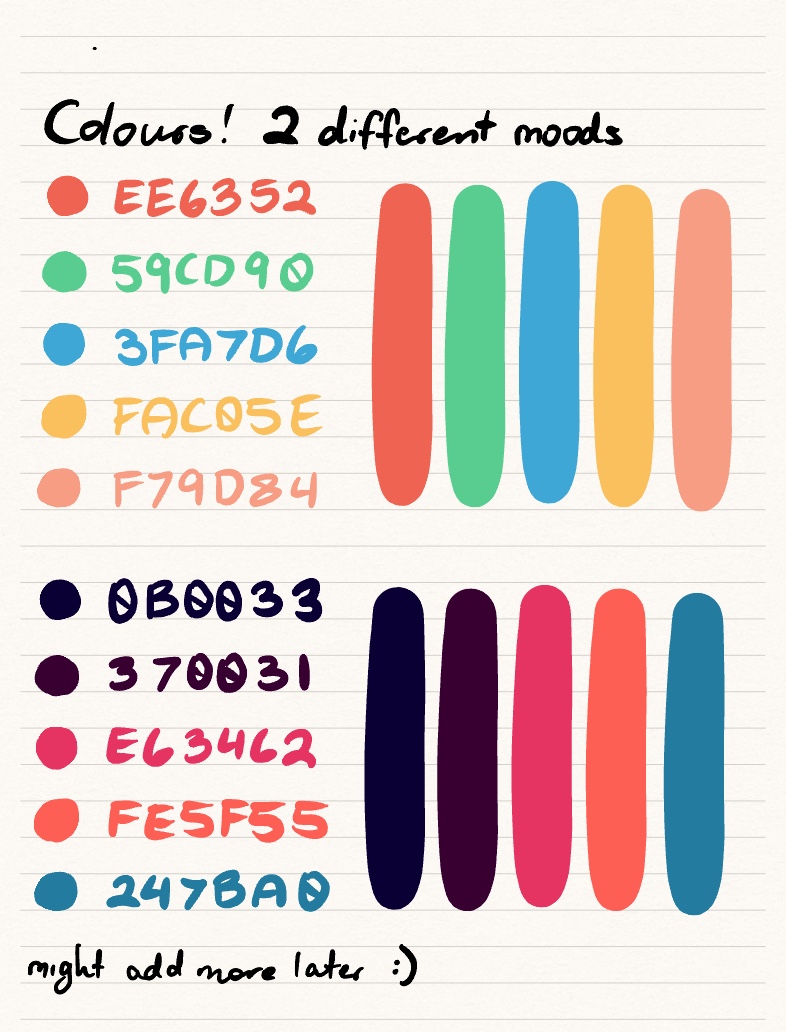 Colour Palettes (part 1? Might Add More Later) - Notability Gallery