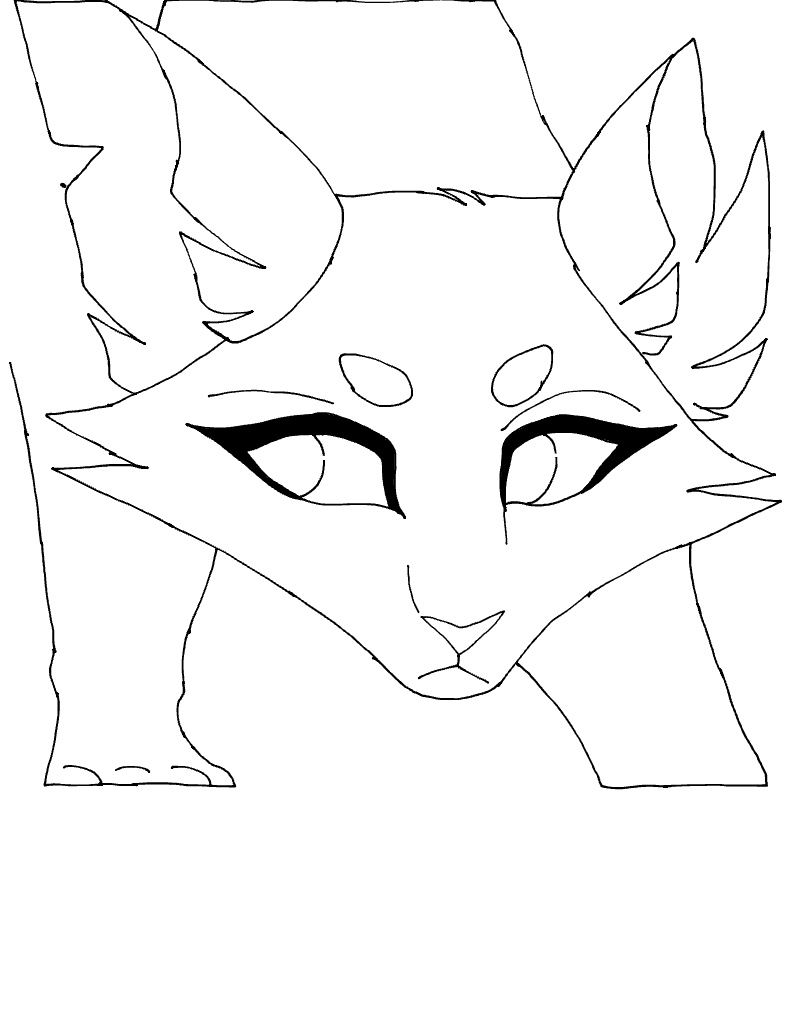 female warrior cat lineart