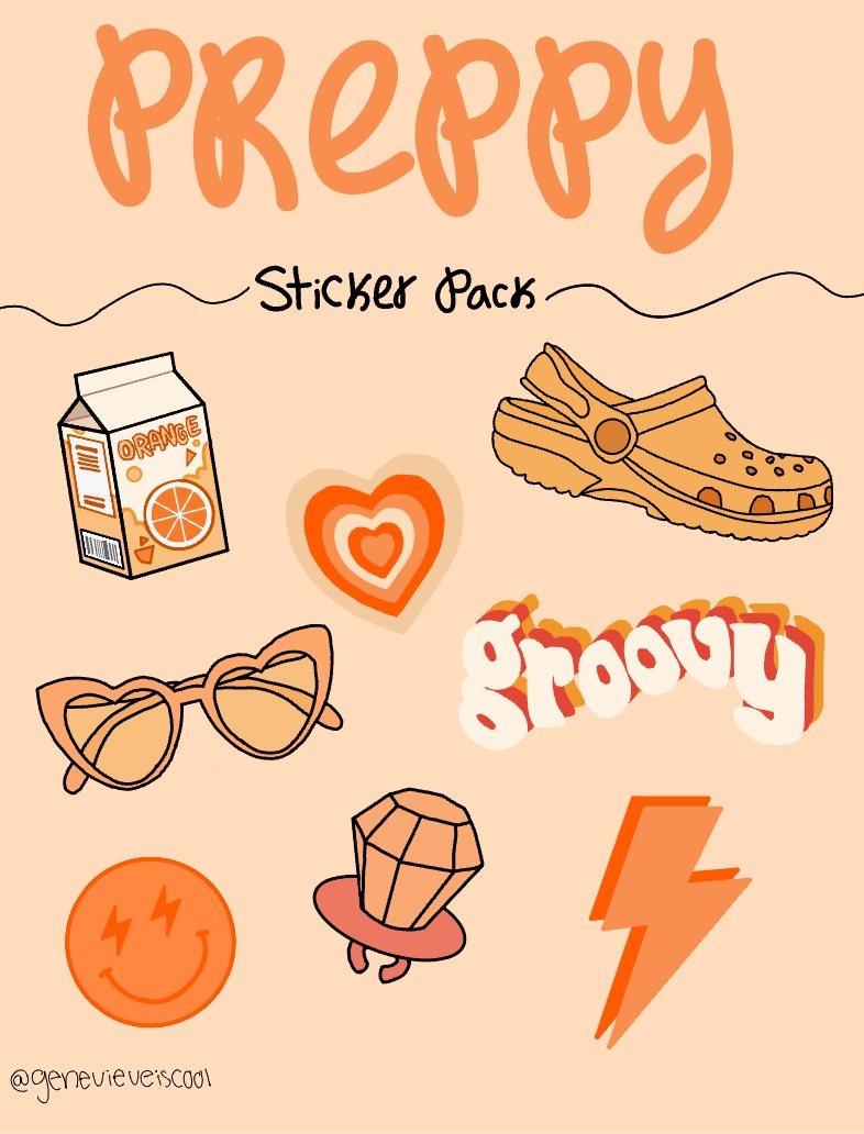 Preppy Orange Sticker Pack Notability Gallery