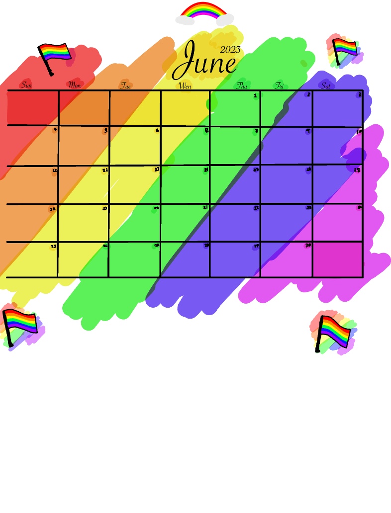 Pride June 2025 Calendar