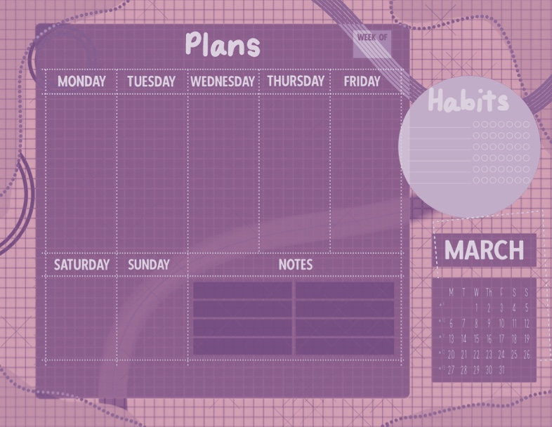 Purple March Weekly Planner - Notability Gallery