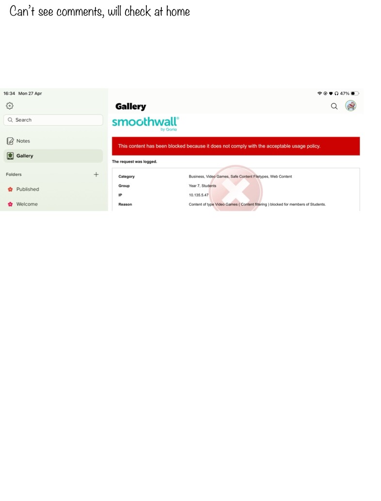 CANT SEE COMENTS, SO CANNOT REPLY TO COMMENTS - Notability Gallery