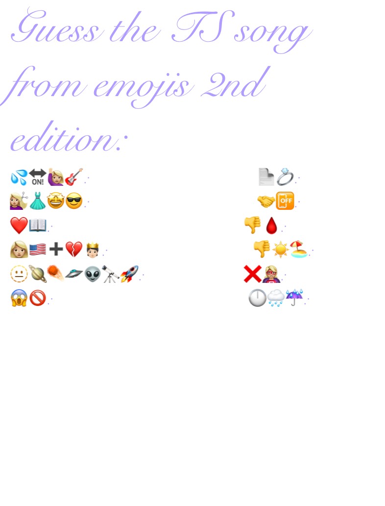 Guess The Taylor Swift Songs From Emojis Part 2 - Notability Gallery