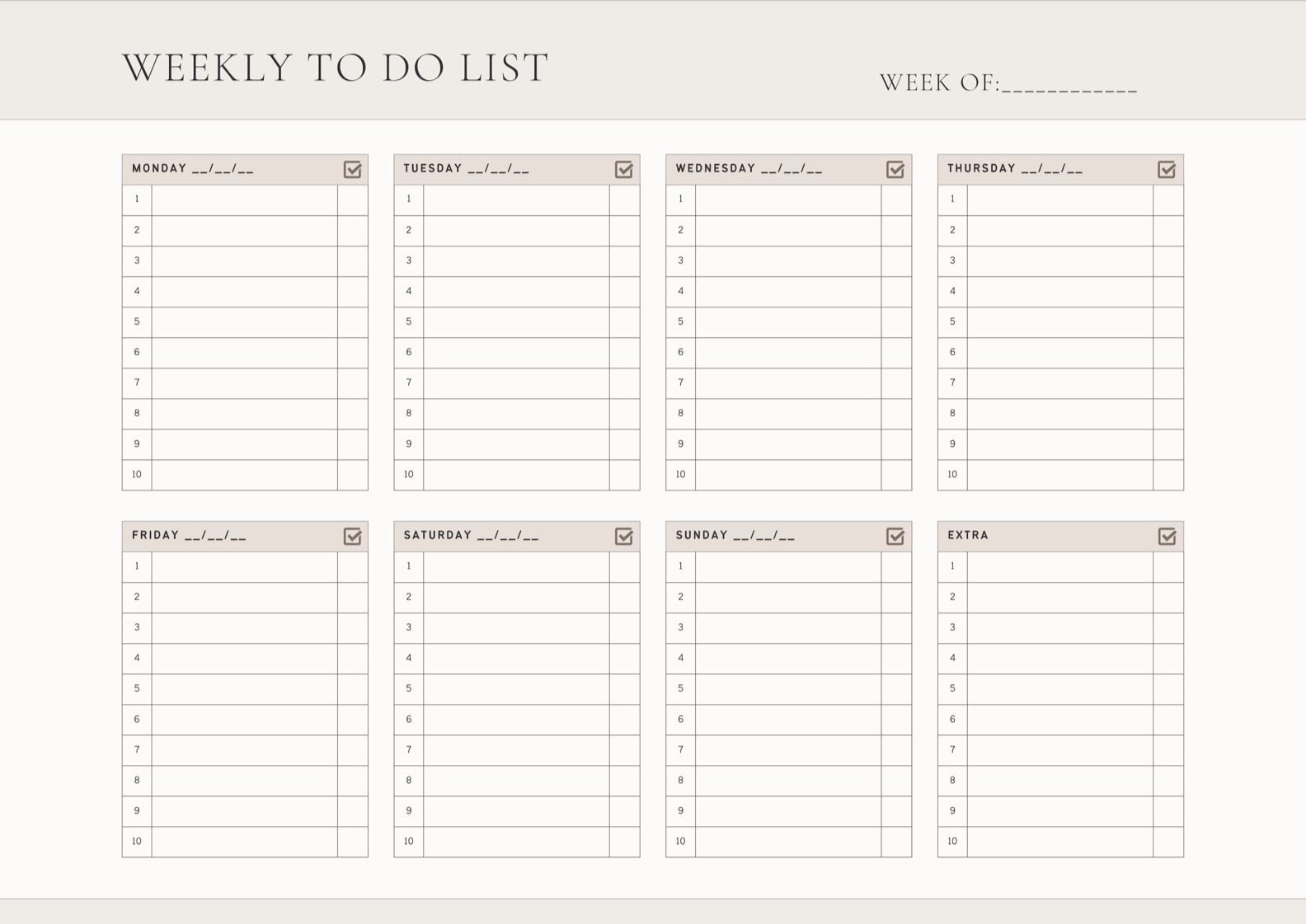 Weekly To-Do List Planner Extra - Notability Gallery