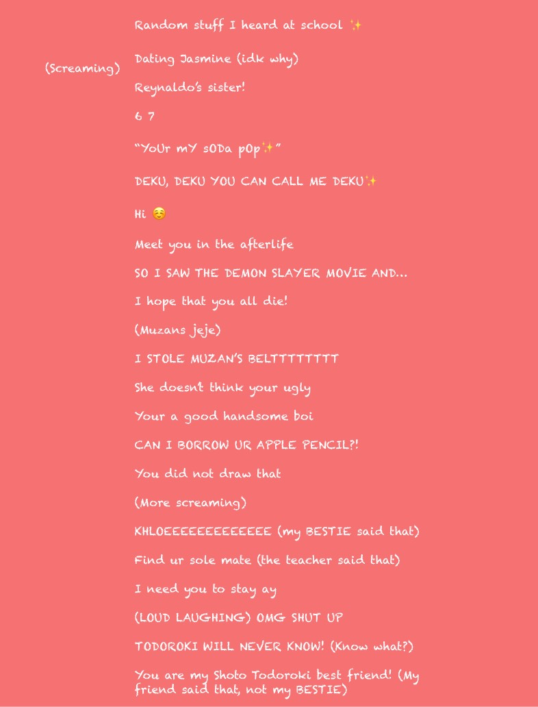 Random Stuff I Heard At School - Notability Gallery