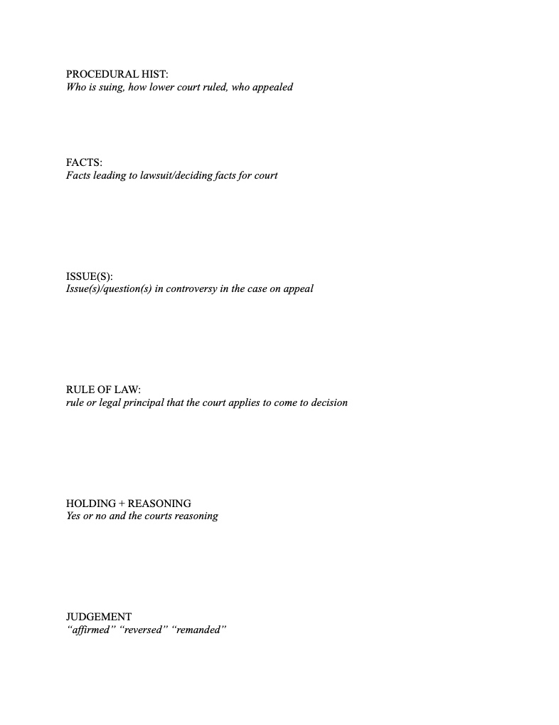 Law School Case Brief Template - Notability Gallery