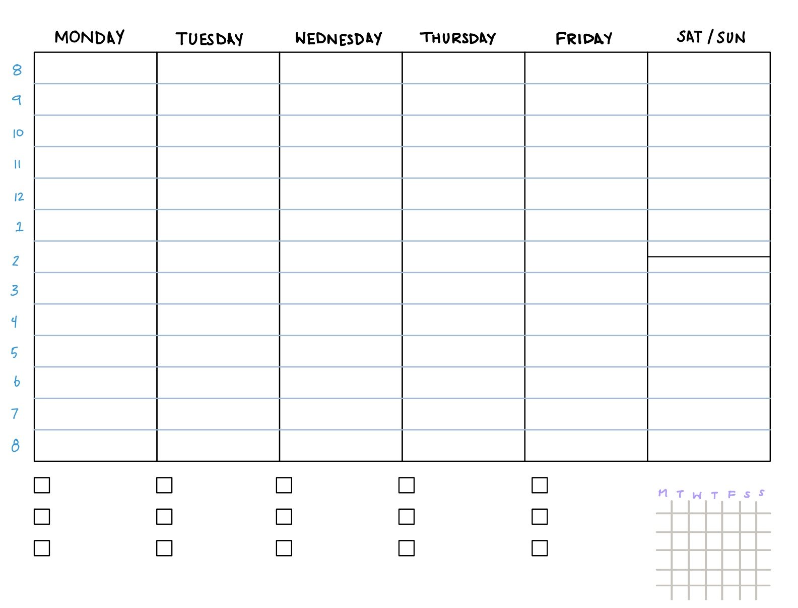 Notability Monthly Planner Template Free