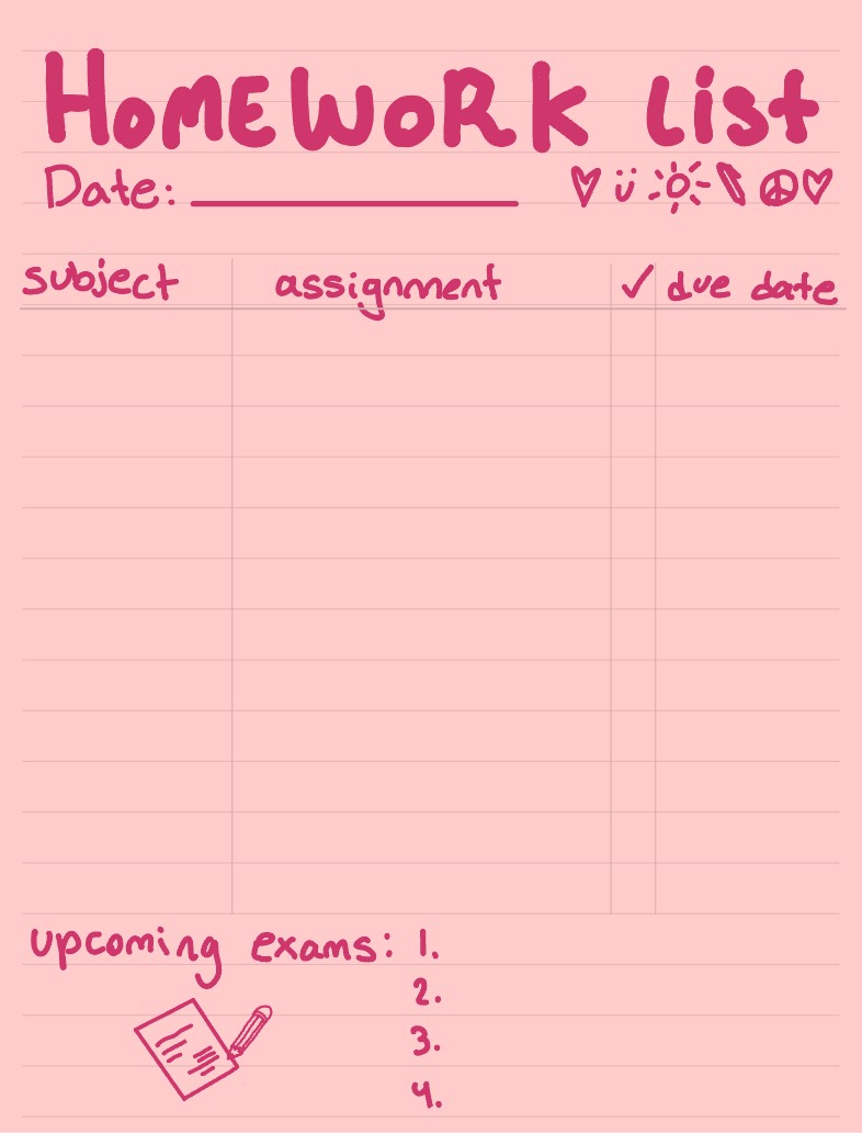 Homework List Template - Notability Gallery