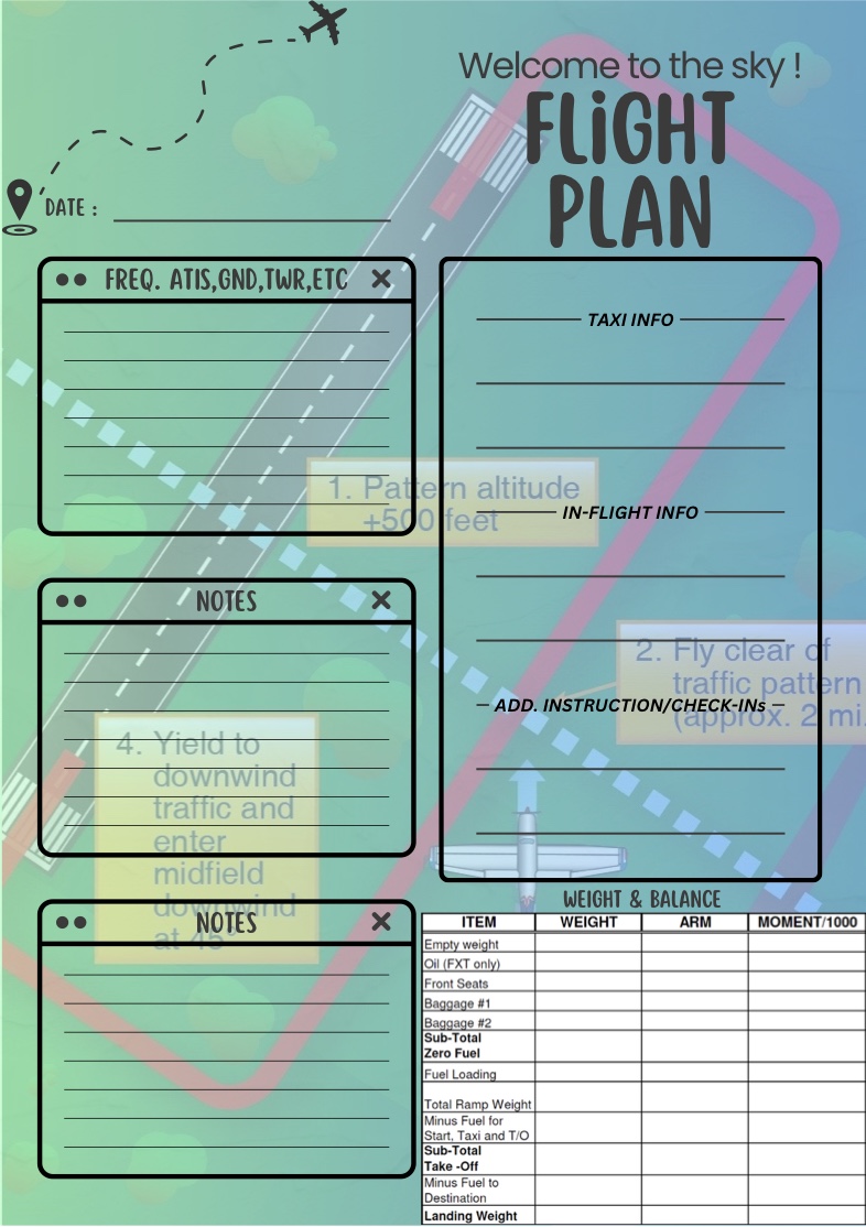 Plane Writing Notes Private Pilot's Notebook - Notability Gallery
