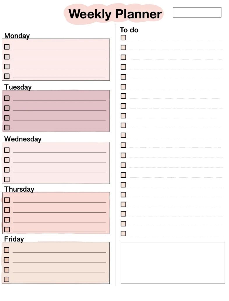 weekly planner