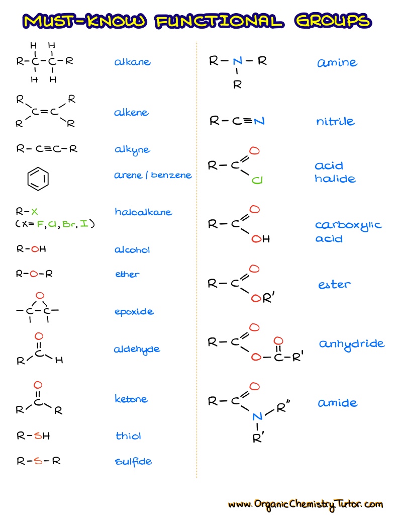 Functional Groups In Organic Chemistry Notability Gallery